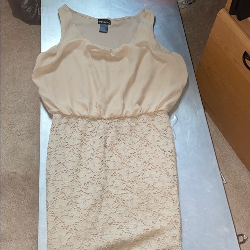 WetSeal nude bodycon dress